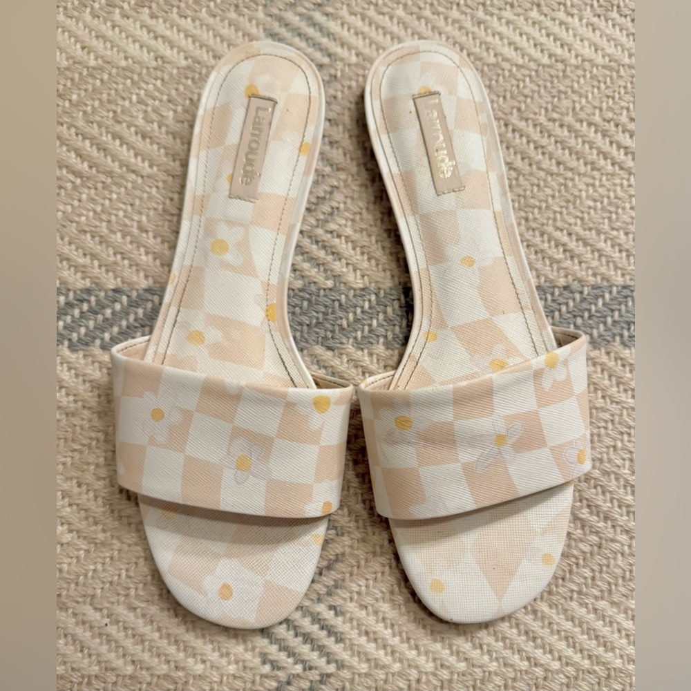 Larroude | Ivy Daisy Checkered Sandal | Women’s Size 8.5